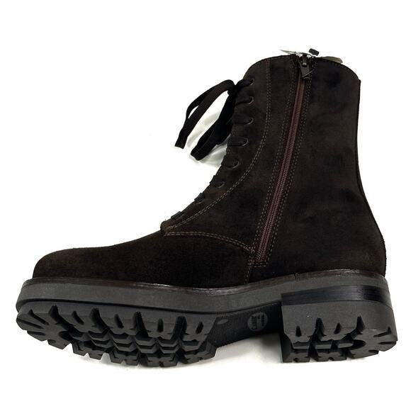 La Canadienne Brittany Dark Brown Suede Waterproof Lug Boot Womens 6M New $550 - Picture 8 of 14